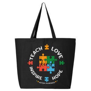 Autism Awareness Teacher Teach Hope Love Inspire 25L Jumbo Tote