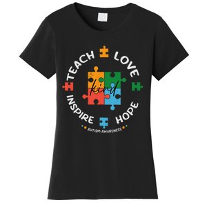 Autism Awareness Teacher Teach Hope Love Inspire Women's T-Shirt