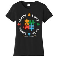 Autism Awareness Teacher Teach Hope Love Inspire Women's T-Shirt