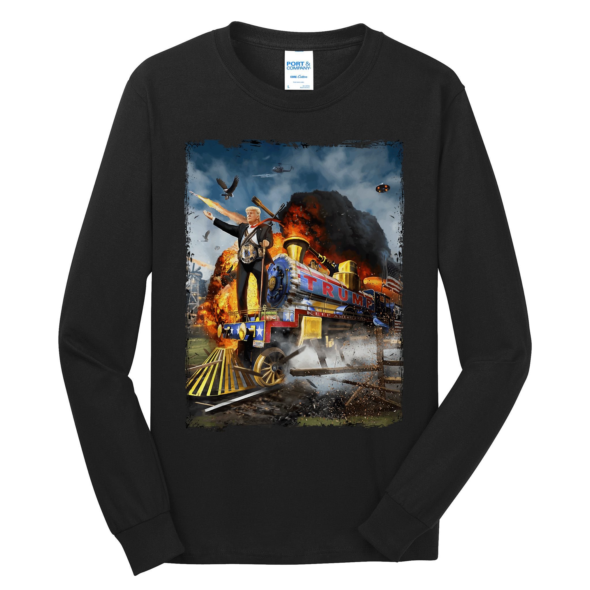 All Aboard The Trump Train Graphic Art Tall Long Sleeve T-Shirt