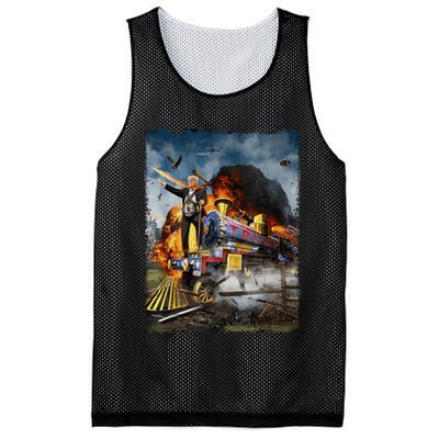 All Aboard The Trump Train Graphic Art Mesh Reversible Basketball Jersey Tank