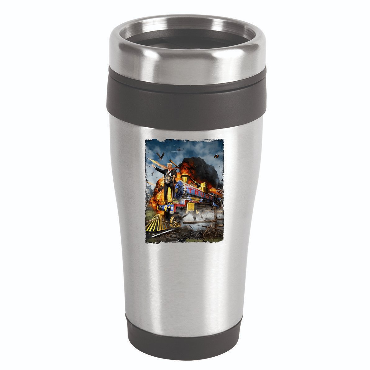 All Aboard The Trump Train Graphic Art 16oz Travel Tumbler