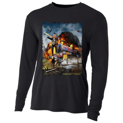 All Aboard The Trump Train Graphic Art Cooling Performance Long Sleeve Crew