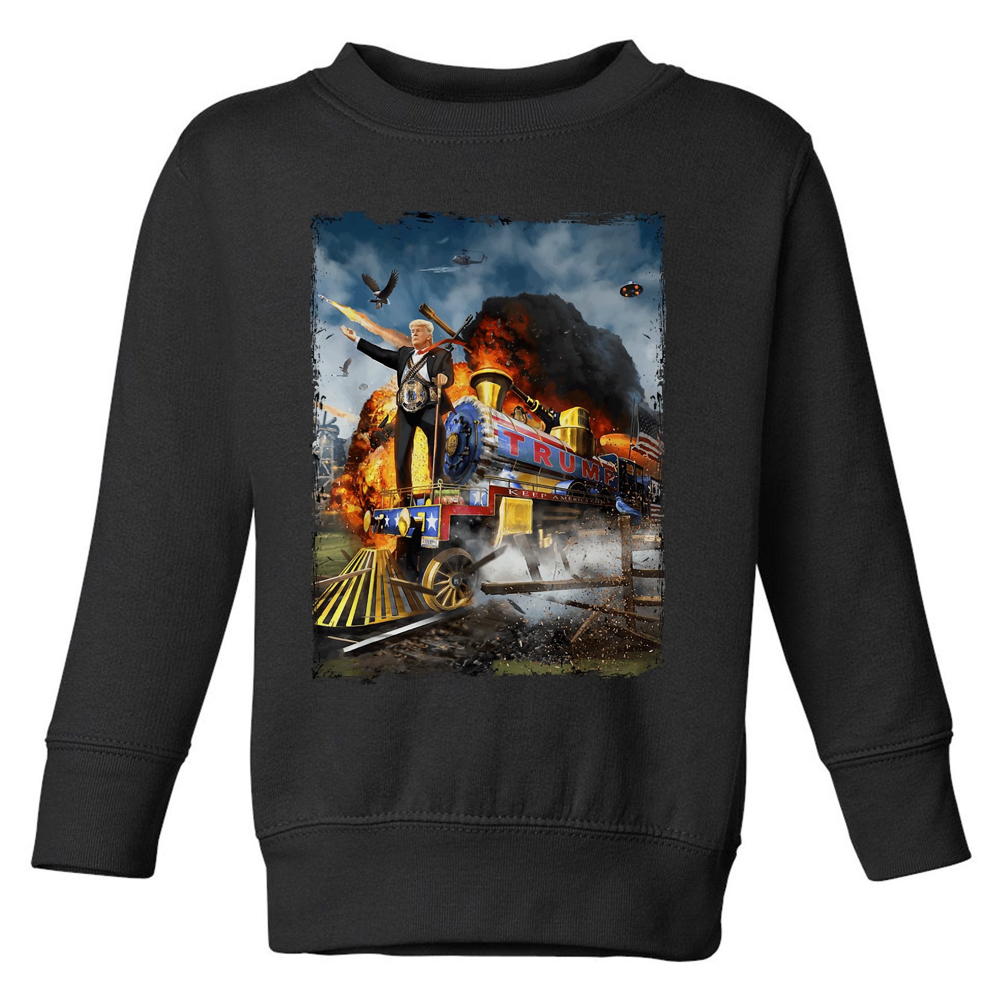 All Aboard The Trump Train Graphic Art Toddler Sweatshirt