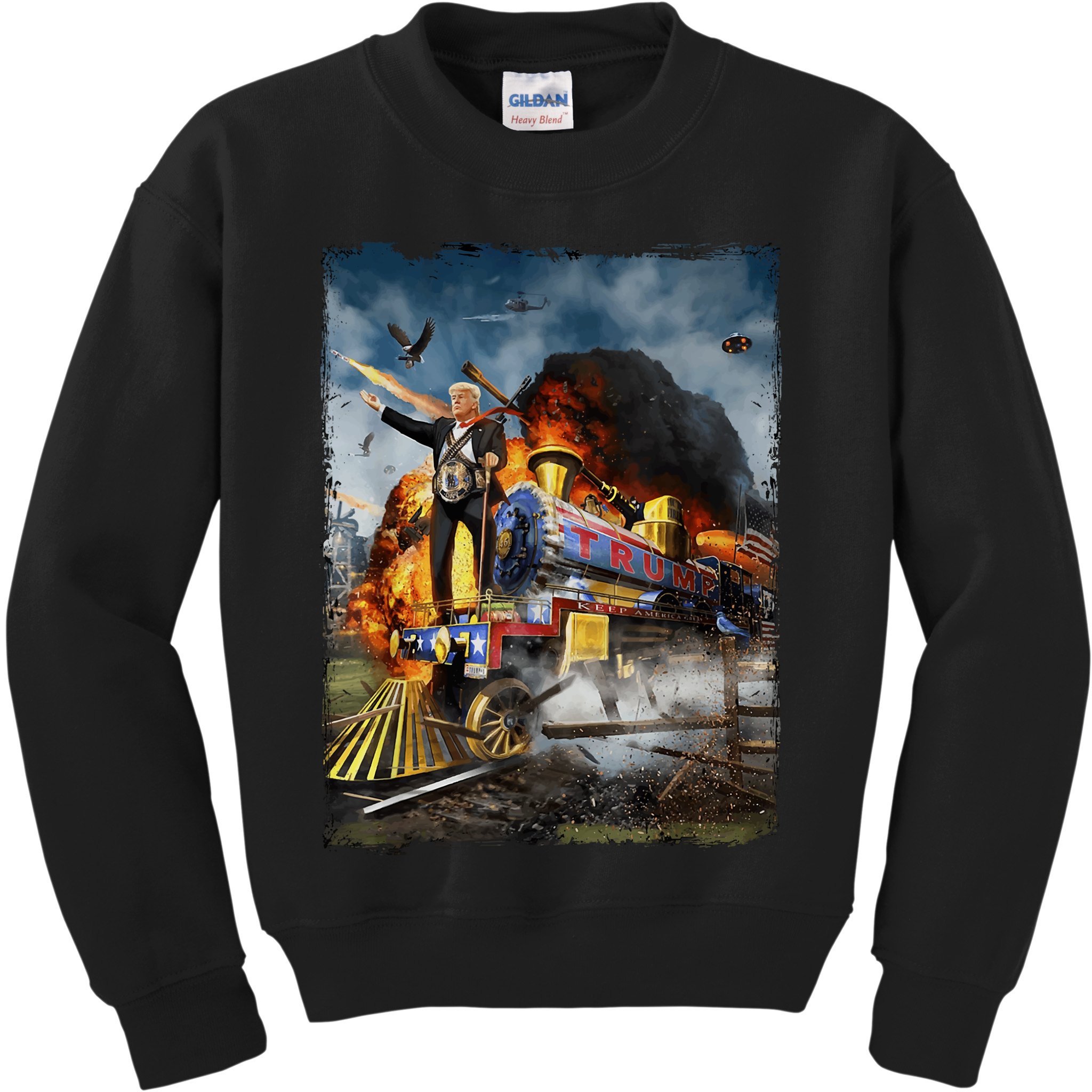 All Aboard The Trump Train Graphic Art Kids Sweatshirt