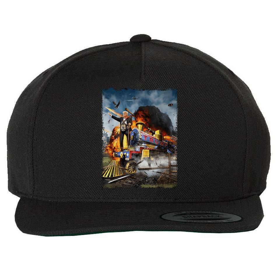All Aboard The Trump Train Graphic Art Wool Snapback Cap