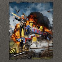 All Aboard The Trump Train Graphic Art Cotton Canvas Backpack