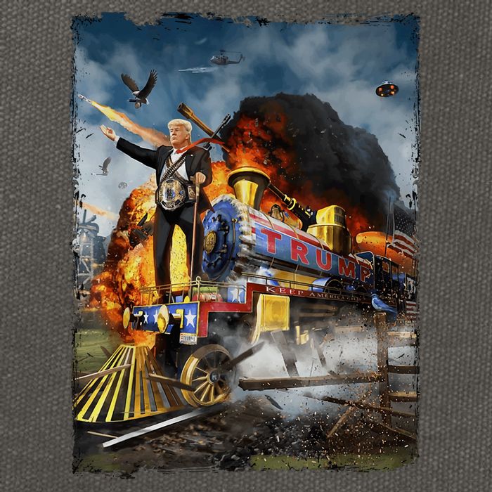 All Aboard The Trump Train Graphic Art Cotton Canvas Backpack