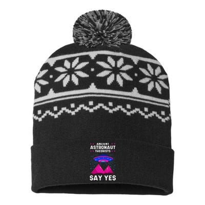 Ancient Astronaut Theorist Say Yes Alien Egyptian Pyramid USA-Made Snowflake Beanie