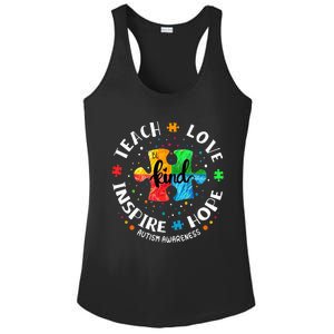 Autism Awareness Teacher Teach Hope Love Inspire Ladies PosiCharge Competitor Racerback Tank