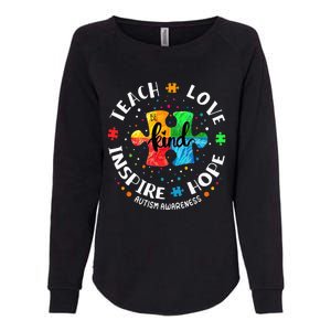 Autism Awareness Teacher Teach Hope Love Inspire Womens California Wash Sweatshirt