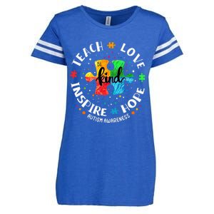 Autism Awareness Teacher Teach Hope Love Inspire Enza Ladies Jersey Football T-Shirt