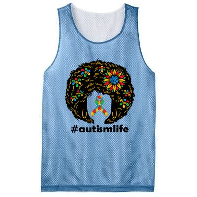 African American Teacher Afro Hair Style Autism Awareness Gift Mesh Reversible Basketball Jersey Tank