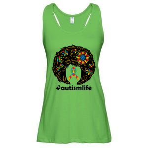 African American Teacher Afro Hair Style Autism Awareness Gift Ladies Essential Flowy Tank