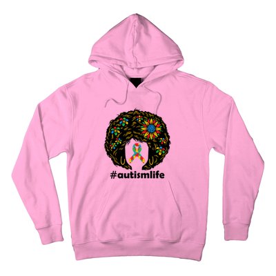 African American Teacher Afro Hair Style Autism Awareness Gift Hoodie