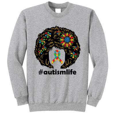 African American Teacher Afro Hair Style Autism Awareness Gift Sweatshirt