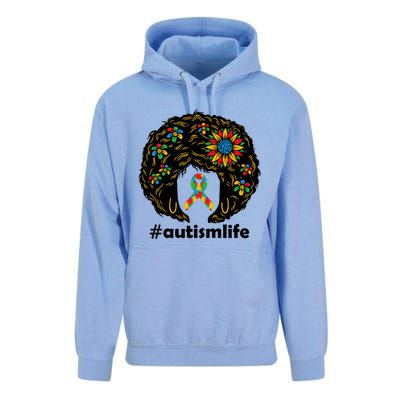 African American Teacher Afro Hair Style Autism Awareness Gift Unisex Surf Hoodie