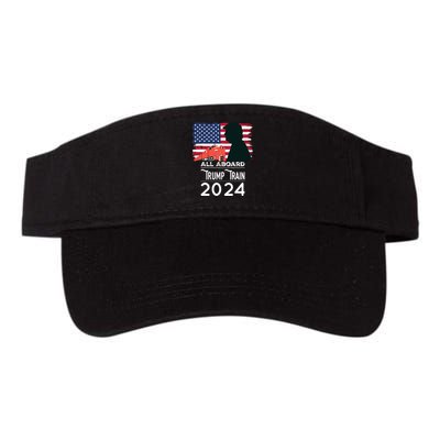 All Aboard Trump Train 2024 Vintage American Flag Visor