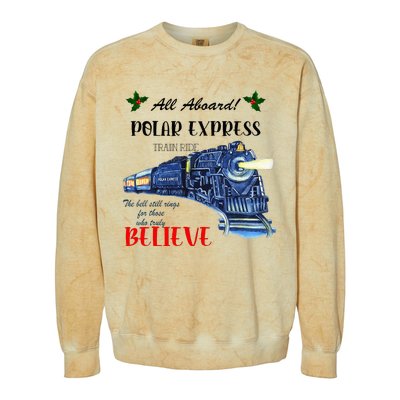 All Aboard Train Ride Believe Christmas Colorblast Crewneck Sweatshirt