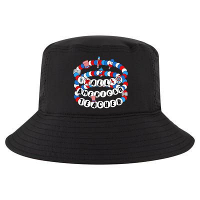 All American Teacher 4th July Bracelet Teacher Appreciation Cool Comfort Performance Bucket Hat