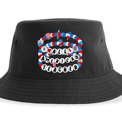 All American Teacher 4th July Bracelet Teacher Appreciation Sustainable Bucket Hat