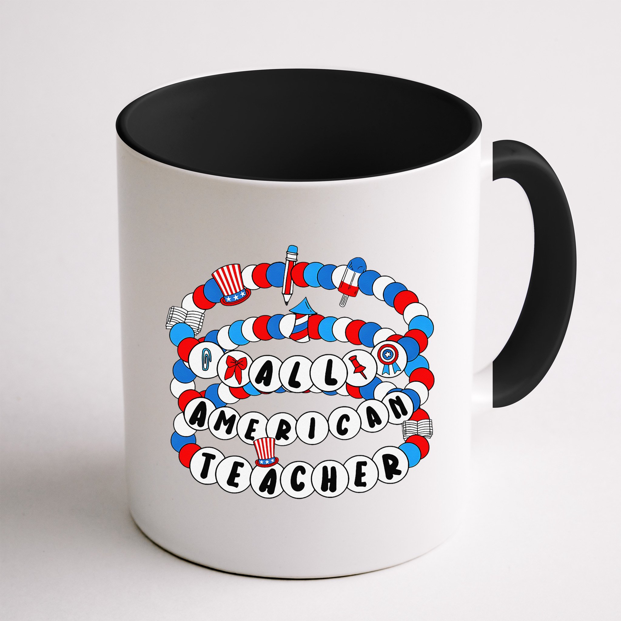 All American Teacher 4th July Bracelet Teacher Appreciation Mug