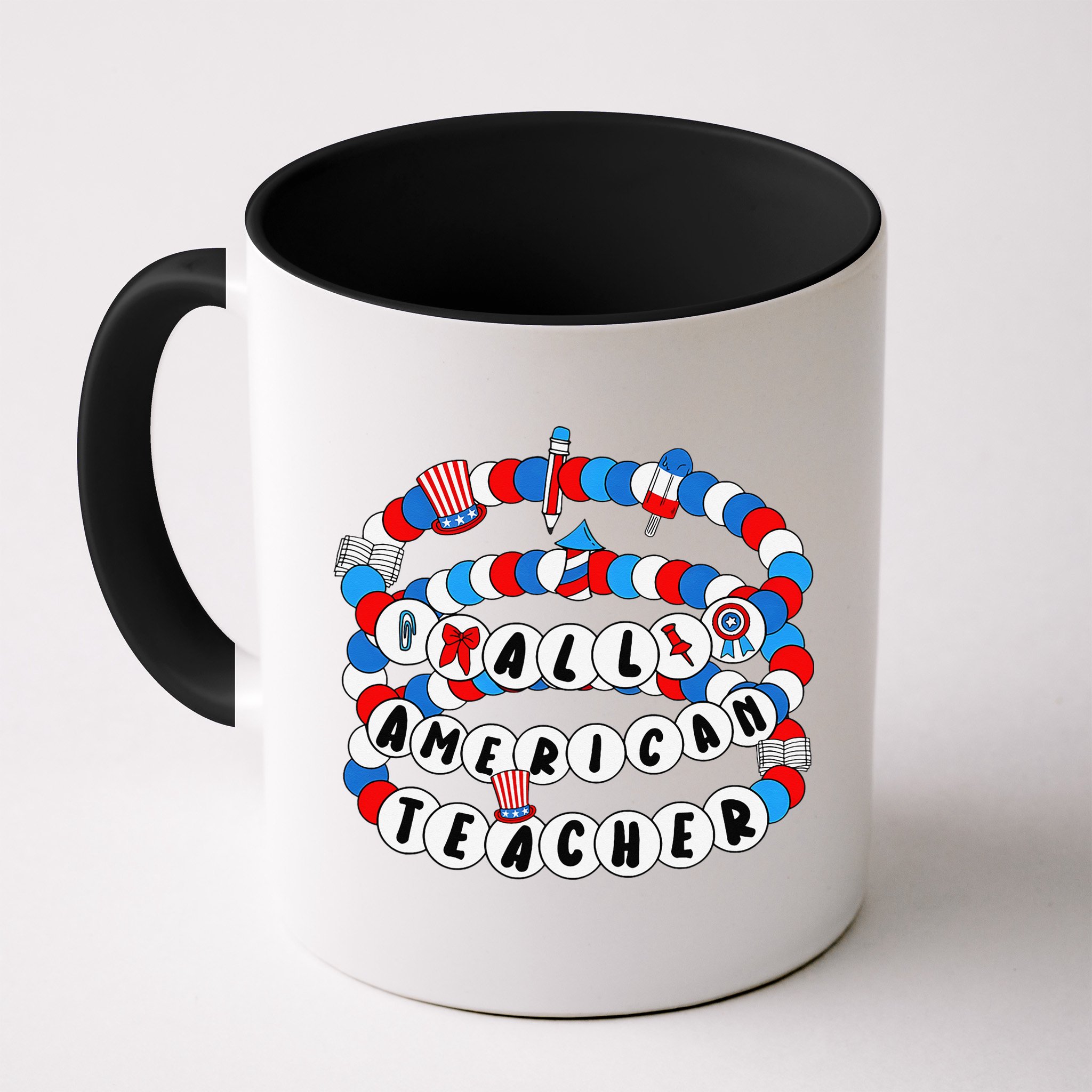 All American Teacher 4th July Bracelet Teacher Appreciation Mug