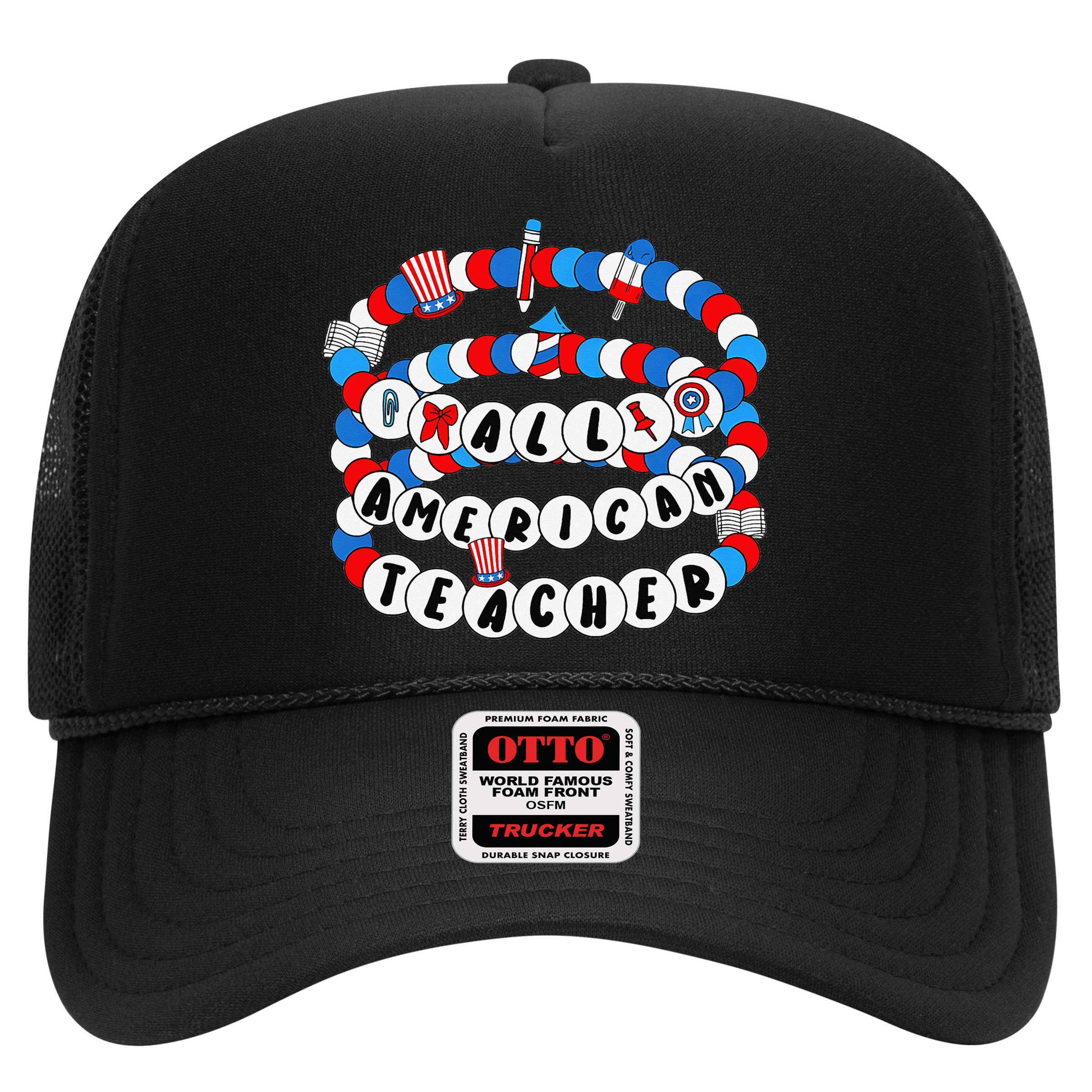 All American Teacher 4th July Bracelet Teacher Appreciation Hat