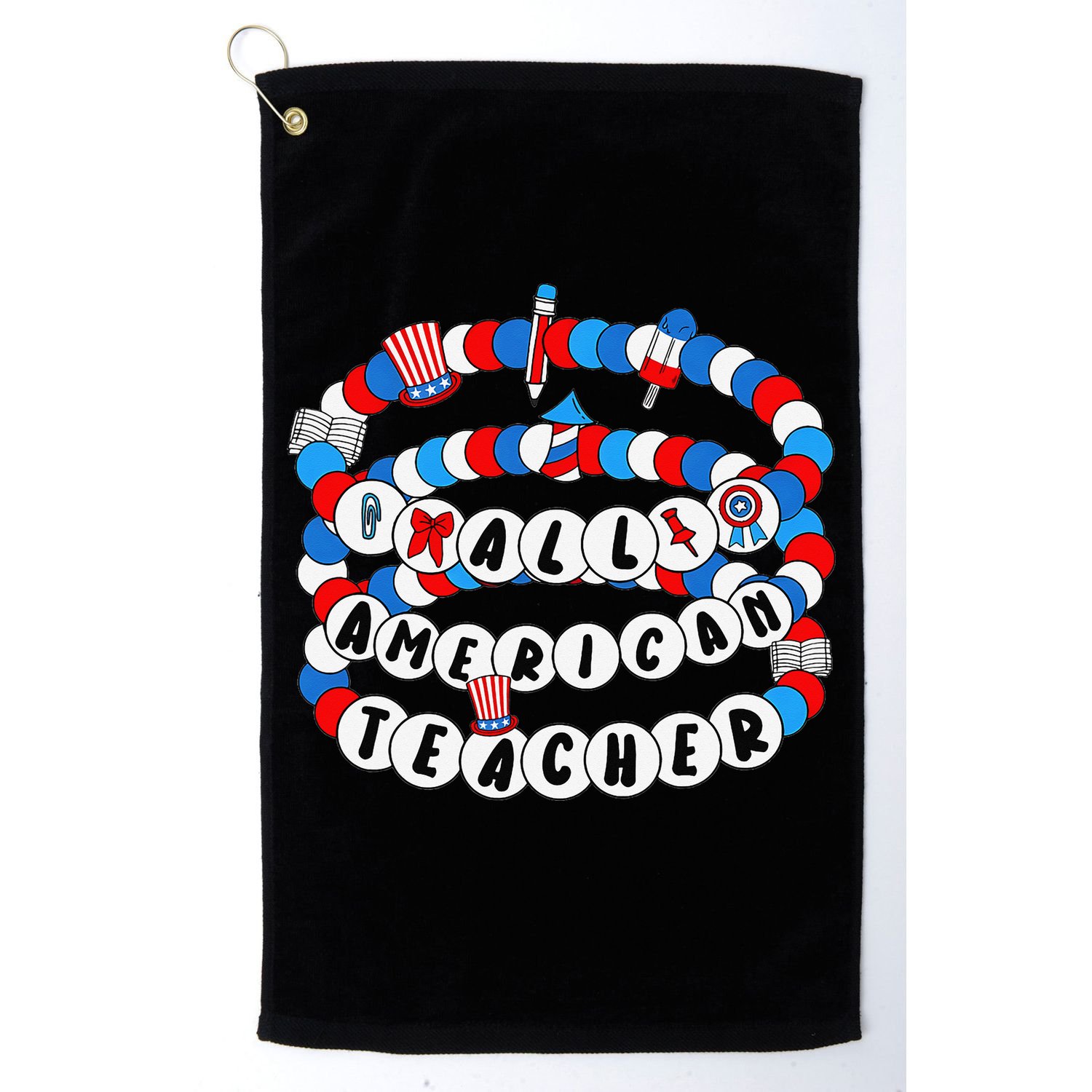 All American Teacher 4th July Bracelet Teacher Appreciation Golf Towel