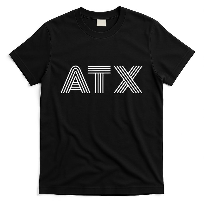 Atx Austin Tx Retro Design In White T-Shirt