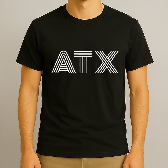 Atx Austin Tx Retro Design In White T-Shirt