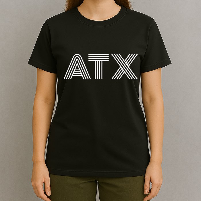 Atx Austin Tx Retro Design In White T-Shirt