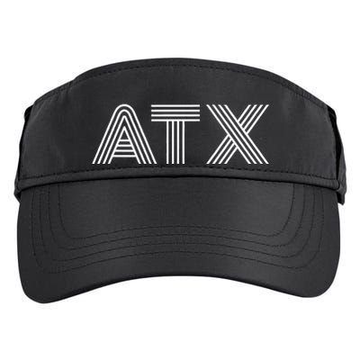Atx Austin Tx Retro Design In White Adult Drive Performance Visor