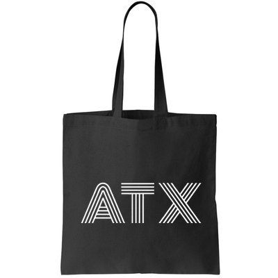 Atx Austin Tx Retro Design In White Bag