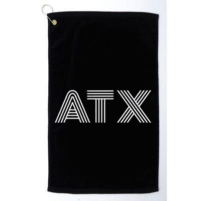 Atx Austin Tx Retro Design In White Golf Towel