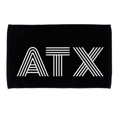 Atx Austin Tx Retro Design In White Microfiber Hand Towel