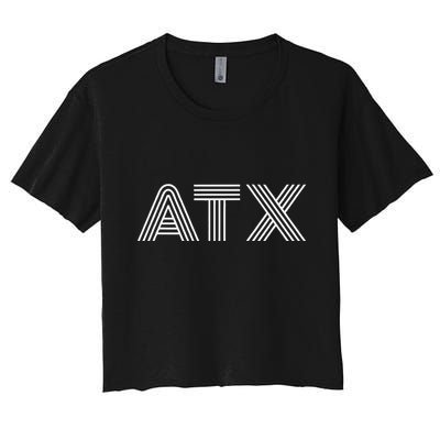 Atx Austin Tx Retro Design In White Crop Top