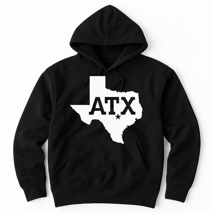 ATX Austin TX Design With Texas Silhouette Hoodie