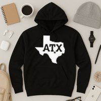 ATX Austin TX Design With Texas Silhouette Hoodie