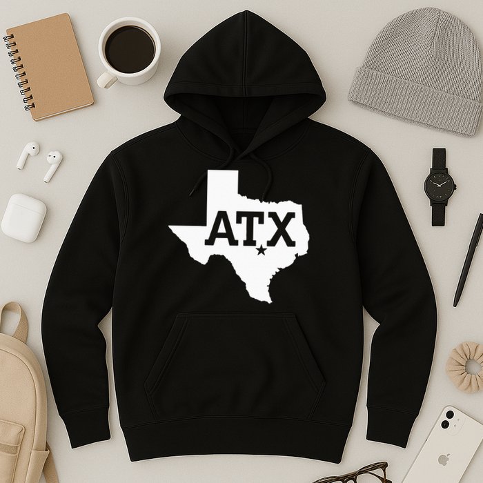 ATX Austin TX Design With Texas Silhouette Hoodie