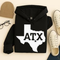 ATX Austin TX Design With Texas Silhouette Hoodie