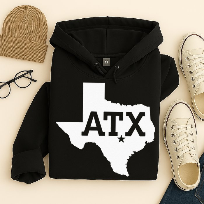ATX Austin TX Design With Texas Silhouette Hoodie