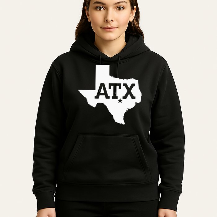 ATX Austin TX Design With Texas Silhouette Hoodie