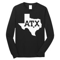 ATX Austin TX Design With Texas Silhouette Long Sleeve Shirt