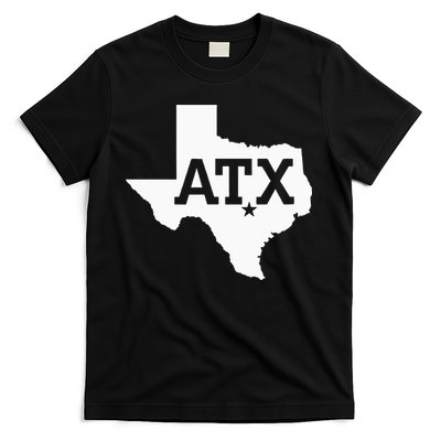 ATX Austin TX Design With Texas Silhouette T-Shirt