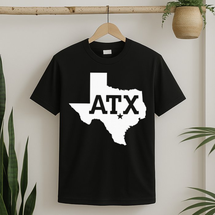 ATX Austin TX Design With Texas Silhouette T-Shirt
