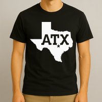 ATX Austin TX Design With Texas Silhouette T-Shirt