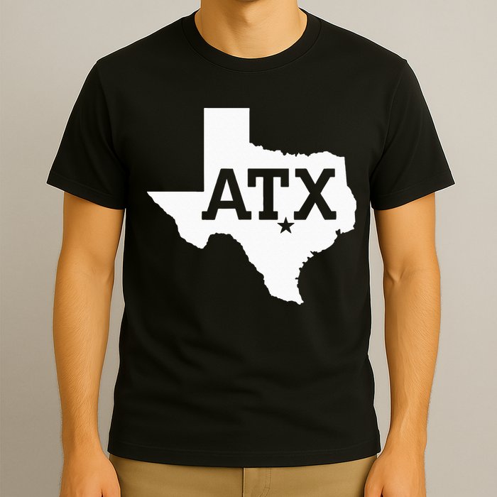 ATX Austin TX Design With Texas Silhouette T-Shirt