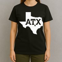 ATX Austin TX Design With Texas Silhouette T-Shirt