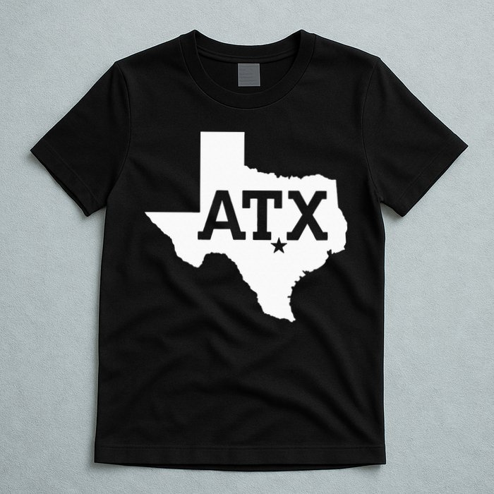 ATX Austin TX Design With Texas Silhouette T-Shirt
